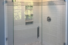 Angled, Custom glass shower enclosure