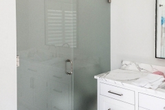 Etched glass shower doors with privacy