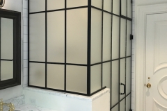custom glass and iron steam shower