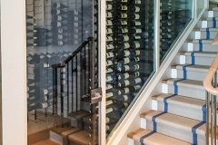 Custom Glass Wine Cellar with cut, angled glass