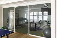 Gym room glass doors, private residence