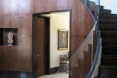 Custom, curved glass staircase