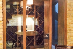 Custom glass wine cellar